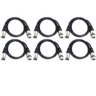  Patch Cable Cords   1/4 TRS To 1/4 TRS Black Cables   3 Balanced 
