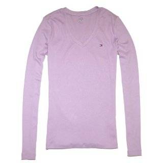 Tommy Hilfiger Women Long Sleeve Logo V Neck T Shirt