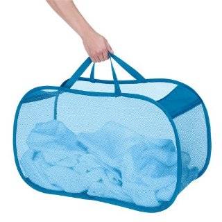 Whitmor 6754 984 FGBL Pop N Fold Laundry Basket, Feel Good Blue
