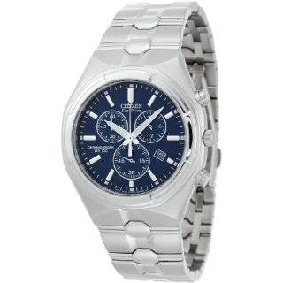 Citizen Mens AT0920 57L Eco Drive Chronograph Stainless Steel Blue 