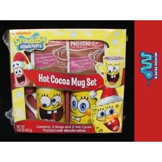  Spongebob Hot Cocoa Mug Set, 2 Mugs and Cocoa Mix Included 