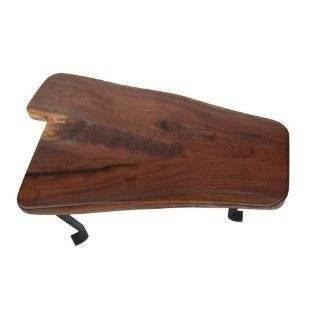   Natural Edge Slab Black Walnut Wood End Table / Bench