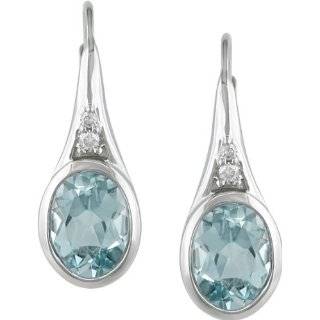   CT TGW Sky Blue Topaz and White Sapphire Lever Back Earrings Jewelry