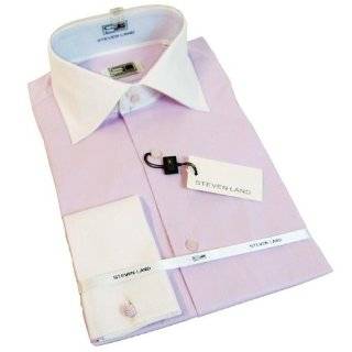   shirt by steven land white contrast collar contrast cuffs 100 % cotton