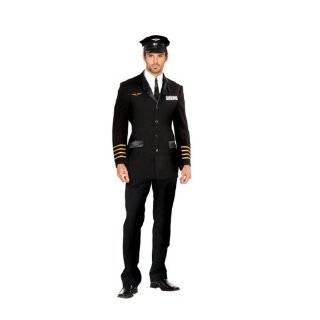 Airline Pilot Adult Halloween Costume Size Standard Adult Airline 