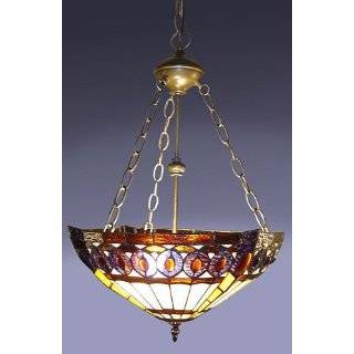 Tiffany Style Amberjack Hanging Lamp