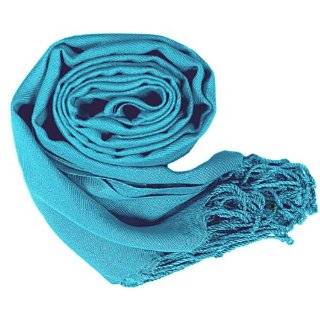   100% Pashmina Turquoise/Aqua Blue Shawl Wrap. Womans Scarf. Clothing