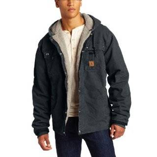 Carhartt Mens Sandstone Hooded Multi Pocket Jacket   Sherpa Lined