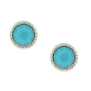 Sterling Silver 925 Brilliant Round 4mm Turquoise Crystal Stud 