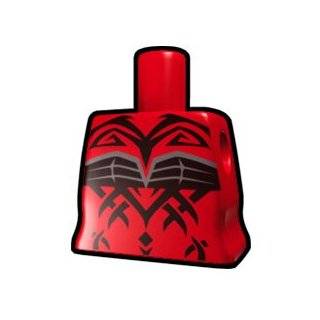 Red Curved Torso with Evil Tattoo Pattern   LEGO Compatible Minifigure 