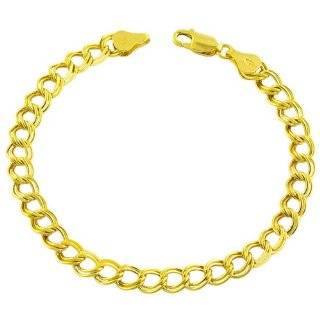  4mm Rolo Heart Charm Bracelet, 14K Yellow Gold Jewelry