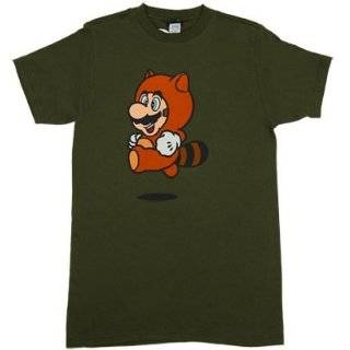  Nintendo Super Mario Tanooki Suit Green T Shirt Tee 