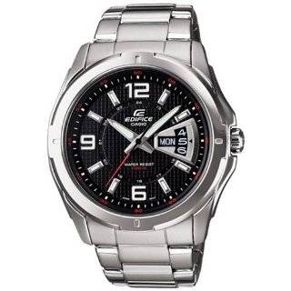 Casio Mens EF129D 1AV Silver Stainless Steel Quartz Watch with Black 