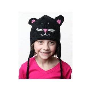  Kitty Cat 100% Wool Pilot Ski Animal Cap/Hat With Fleece 