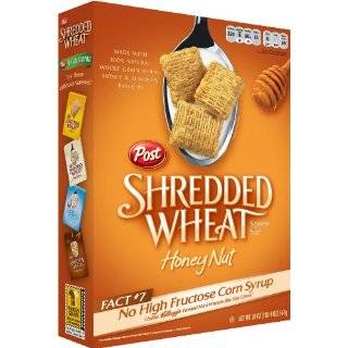 Post Shredded Wheat Honey Nut Spoon Size Cereal, 20 oz (Pack of 6 