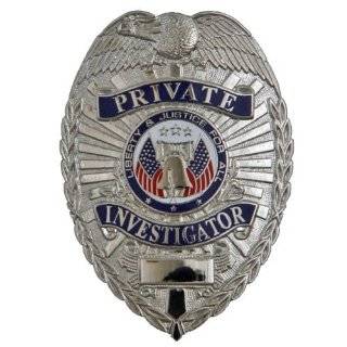 HWC PRIVATE INVESTIGATOR Gold Heavy Duty Breast Badge Shield 3 x 2 1 