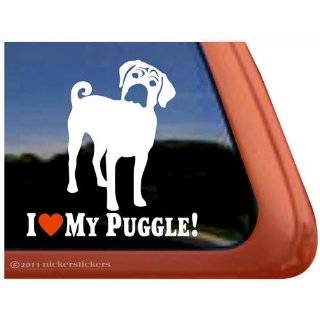 Love My Puggle Vinyl Window Decal Puggle Dog Sticker