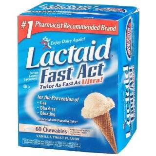 Lactaid Fast Act Lactase Enzyme Supplement, Chewable Tablet, Vanilla 