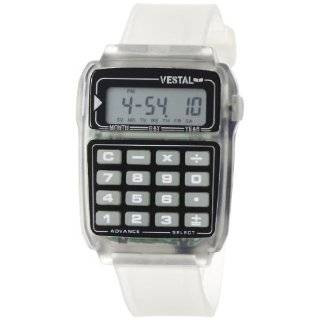 Vestal Mens DAT007 Datamat Glow in the Dark Buttons Clear Calculator 