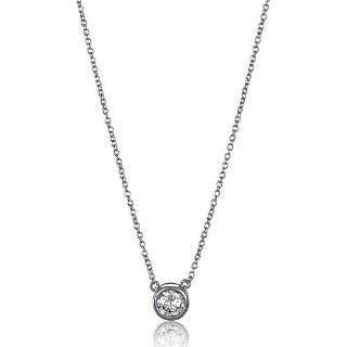  Bling Jewelry Sterling Silver Pendant 2ct (8mm) Bezel Set Round CZ 