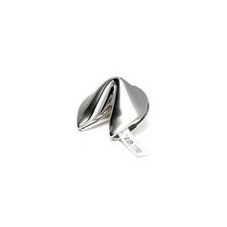 Silver Plated Fortune Cookie Box with Hinge on Side  Party Decoration 