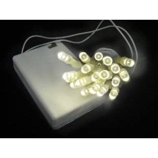 10 Battery Operated Warm White Clear LED Wide Angle Christmas Lights 