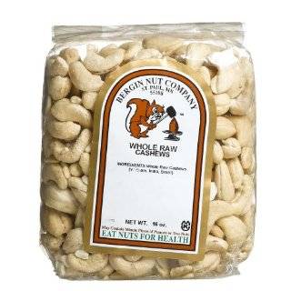 Bergin Nut Company Cashew Whole Raw, 16 Ounce Bags (Pack of 2)