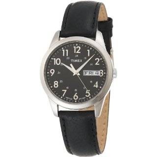   Timex Mens T2E561 Classic Black Leather Strap Watch Timex Watches