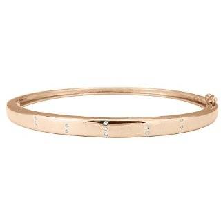   18k Rose Gold Over Sterling Silver 0.08 cttw Diamond Bangle Jewelry