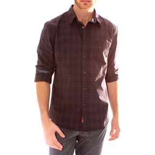191 Unlimited Mens Brown Check Woven Shirt