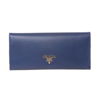 Prada Navy Blue Leather Flap Front Wallet