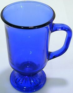 Anchor Hocking Glassware Cobalt Blue Glass Handled Lemonade Goblet