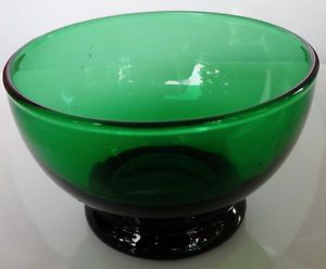 Anchor Hocking Forest Green Glass Footed Bowl