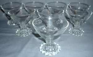 Crystal Glass Anchor Hocking Bubble Sherbets Vintage