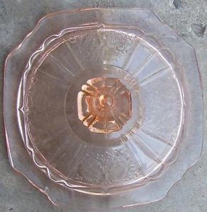 Mayfair "Open Rose" Depression Glass Anchor Hocking Pink Candy Dish Cover