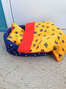 Build A Bear Blue Red Paw Print Soft Dog Animal Large Plush Bed