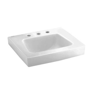 American Standard 194 019 White Roxalyn Wall Mounted Bathroom Sink with 20" Leng