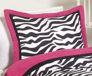 Pink Zebra Print Kids Twin Size Bed Bedding Comforter Set for Girl Bedroom JoJo