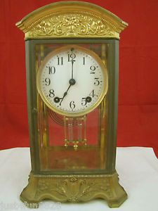 Antique Ansonia Regulator Clock w Mercury Pendulum