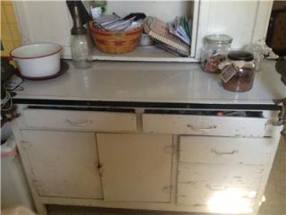 180119980 Old Primitive Antique Vintage Hoosier Cabinet With Flour 