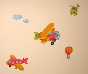 Nursery Boys Children Kids Child Bedroom Aeroplane Plane Wall Furniture Stickers