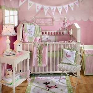Baby Girl 7pc Crib Bedding Set by My Baby Sam "Sweet Dreams" LN