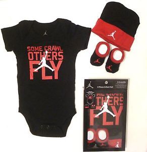 Nike Air Jordan Boys Infant 3 Piece Set Baby Outfit Clothes Sz 0 6 Months
