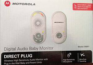 Motorola Digital Audio Baby Nursery Monitor Direct Plug New in Box MBP7