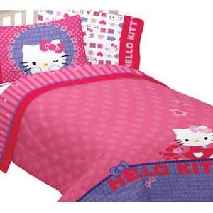 Hello Kitty Girls Hello Kitty Twin Comforter Sheets 4 Piece Bed in A Bag Sal
