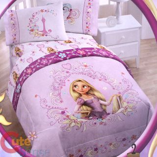 Disney Princess Tangled Rapunzel 4pc Twin Bedding Comforter Set with Sheet Set
