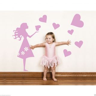 Heart Theme Wall Decal Stickers Kids Girls Bedroom Love Valentines Infant Baby