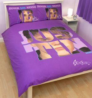 Justin Bieber Autograph Official Double Duvet Cover Bed Set Never Say Never 