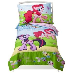 Hasbro My Little Pony Toddler Bedding Set Sheets Pillowcase Comforter 4 Piece