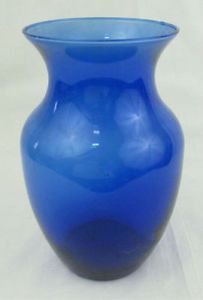 Vintage Cobalt Blue Glass Fluted Bud Flower Vase